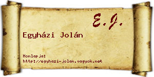 Egyházi Jolán névjegykártya