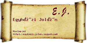 Egyházi Jolán névjegykártya