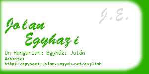 jolan egyhazi business card